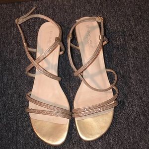 Gold strappy kitten heels size 11